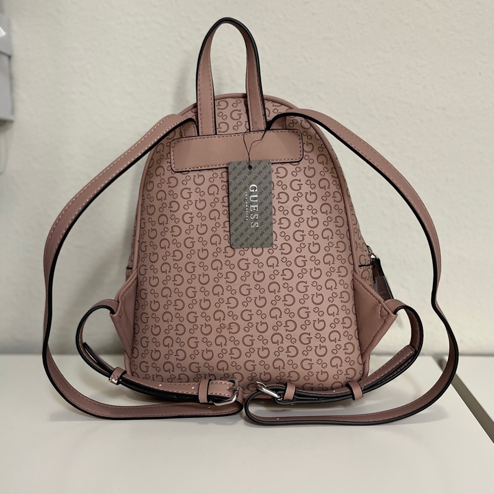 GUESS Los Angeles Women’s Logo Maxson Dusty Mauve Backpack - Picture 3 of 4